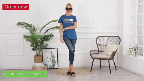 Fisoew Women's T-Shirt A World Where You Can Be Anything Be Kind Cute