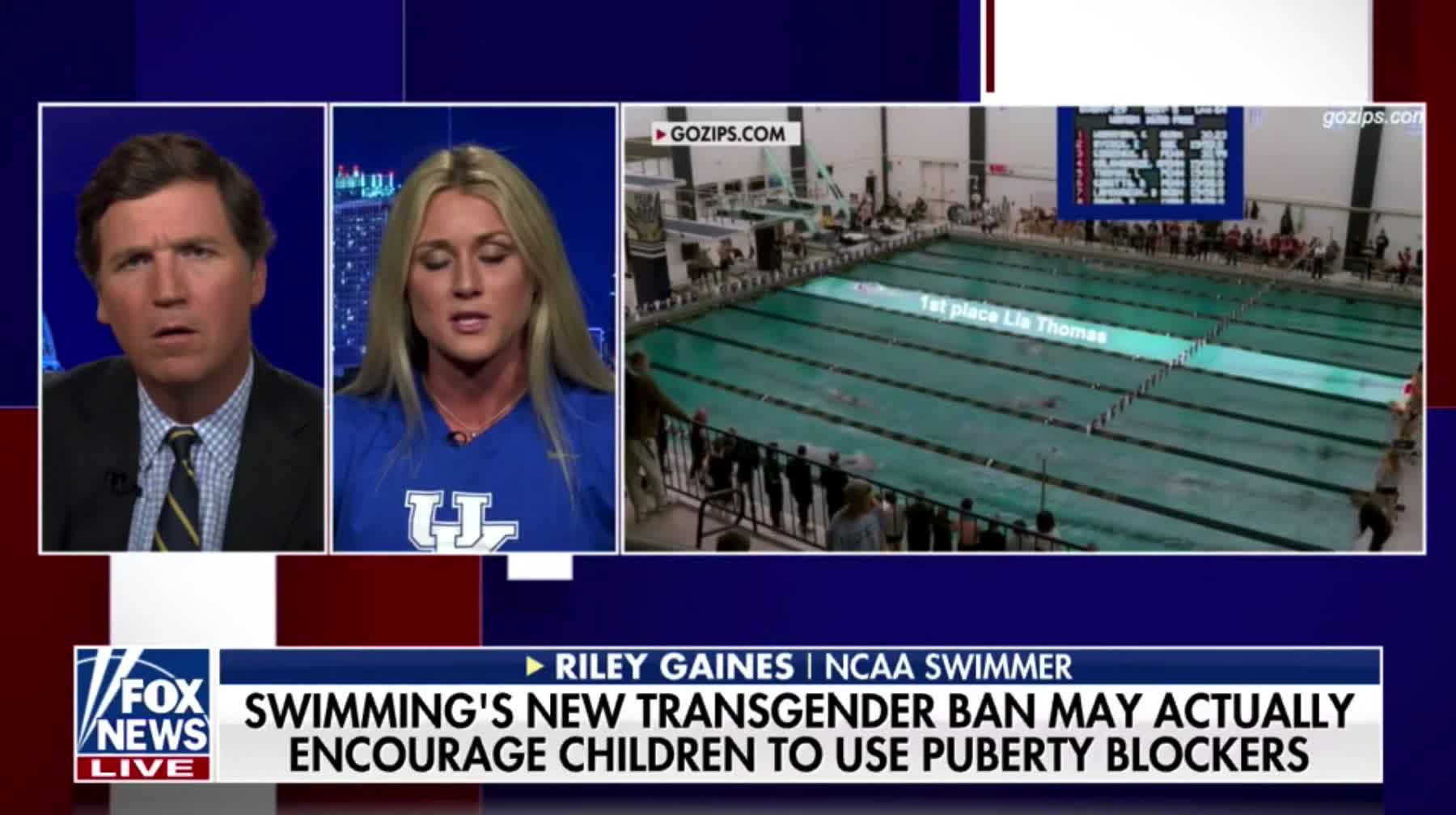 NCAA swimmer Riley Gaines reacts to FINA banning biological males from competing in women's events