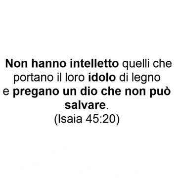 Quali sono alcuni esempi di idolatria??ISAIA 45:20 Non hanno intelletto quelli che portano il loro idolo di legno(o altro materiale) e pregano un dio che non li può salvare.tipo gli ebrei,i neopagani,i massoni,gli induisti e altri ciarlatani vari