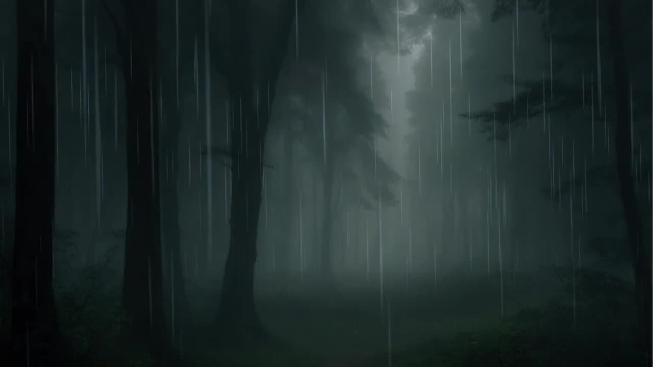 Mystery Foggy Forest Rain Sounds For Sleeping and Reducing Stress | HD