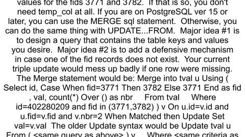 How can I execute multiple update statements for a list of id39s in PostgresSQL all at once