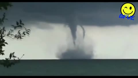 Unbelievable waterspout with thunderstorms