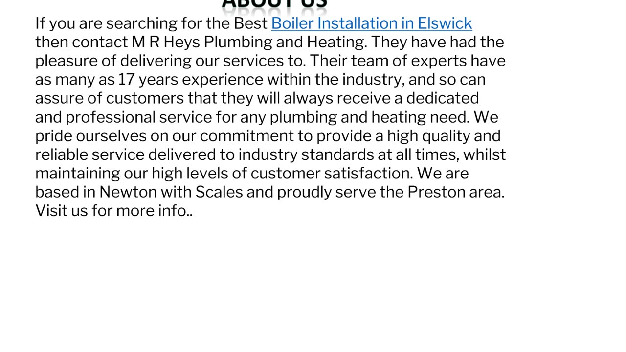 Boiler Installation in Elswick