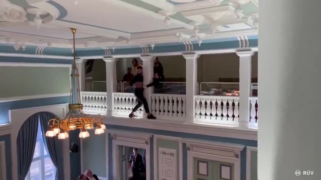Illegal immigrants storm parliament in Reykjavik, Iceland, during a debate on