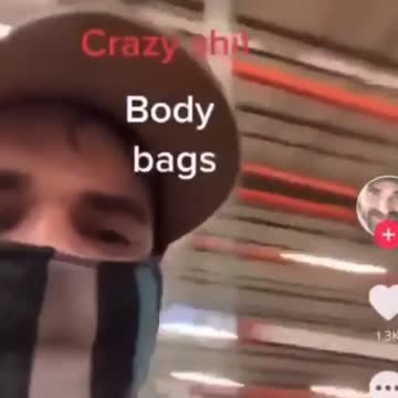 Same video but turned to see it better. Tweeted 01/24/21 Amazon large order of body bags