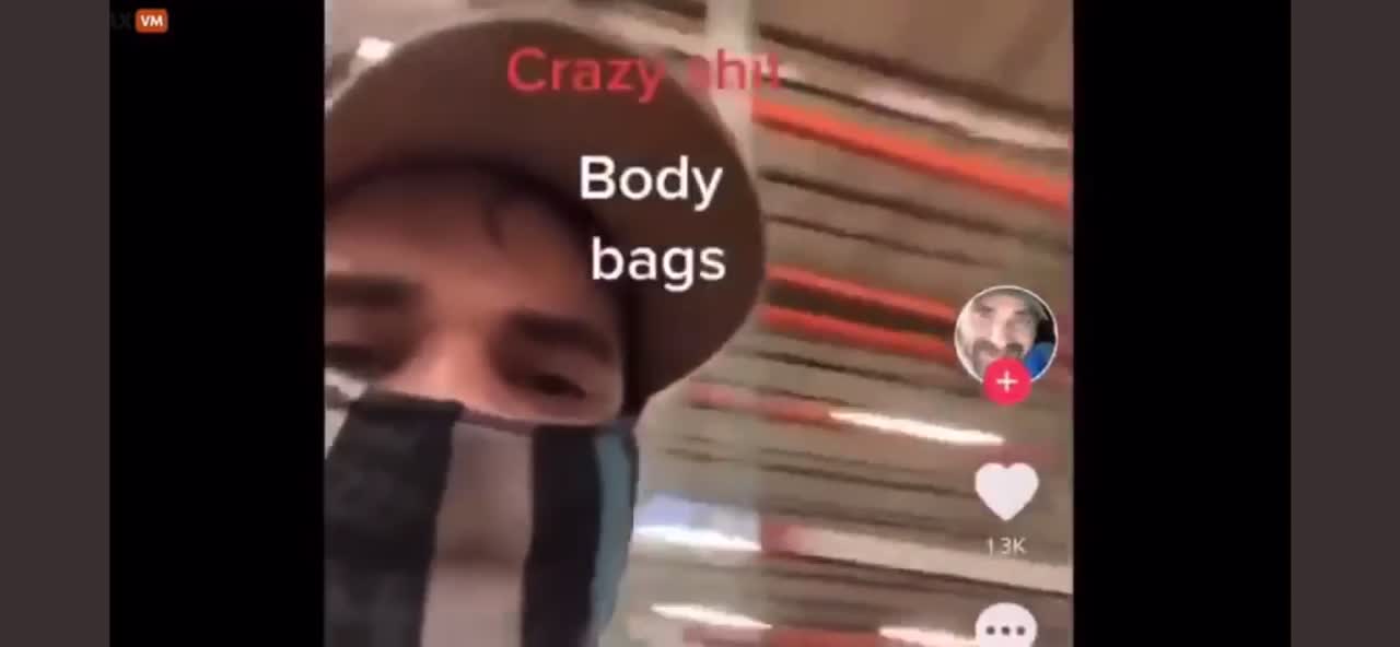 Same video but turned to see it better. Tweeted 01/24/21 Amazon large order of body bags