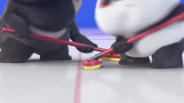 Beijing Winter Olympics, curling magic ceiling #Panda Funny Anime