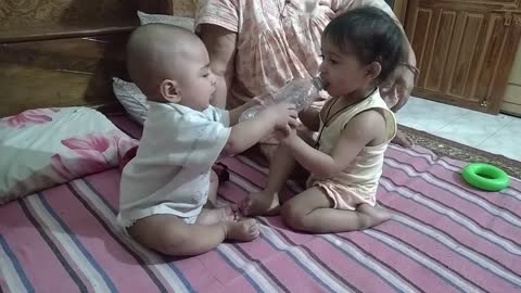 Cute Baby fighting very funny