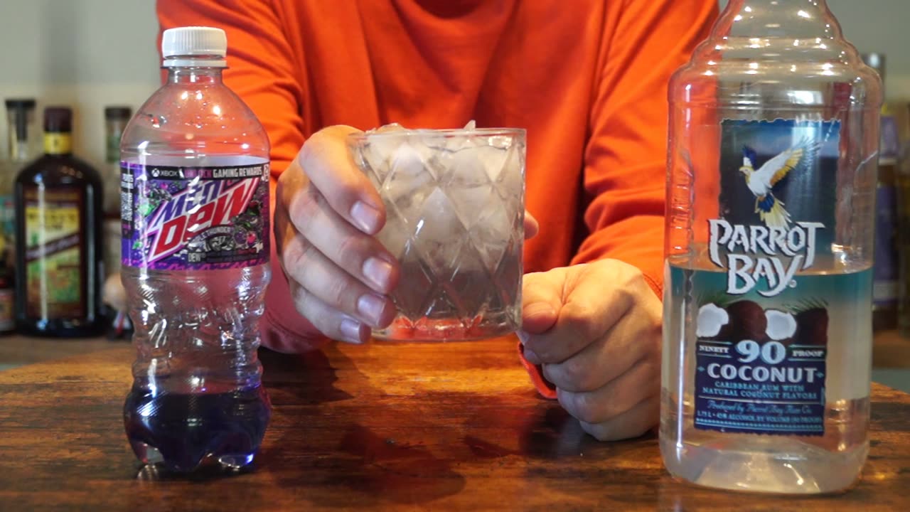 Parrot Bay Coconut Rum 90 proof & Mtn Dew Purple Thunder