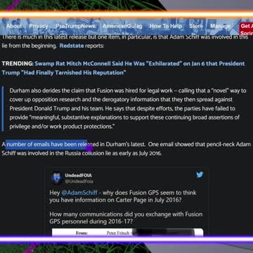 Durham Confirms Adam Schiff Was Part of The Collusion Hoax