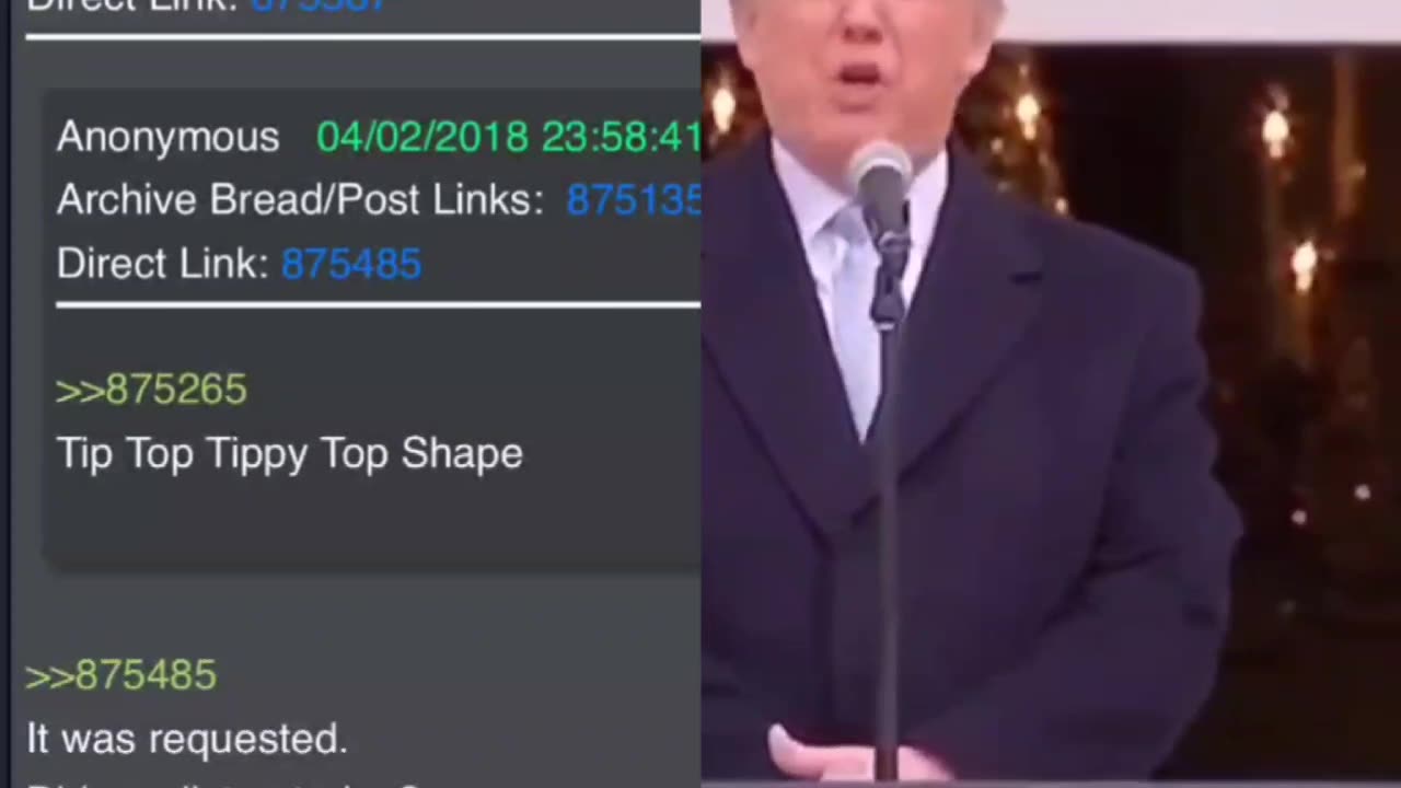 AN ANON ASKS TO HAVE TRUMP FIT THE PHRASE ‘TIP TOP TIPPY TOP SHAPE’ IN HIS SPEECH FOR FURTHER VERIFICATION THAT Q WAS/IS CLOSE TO TRUMP