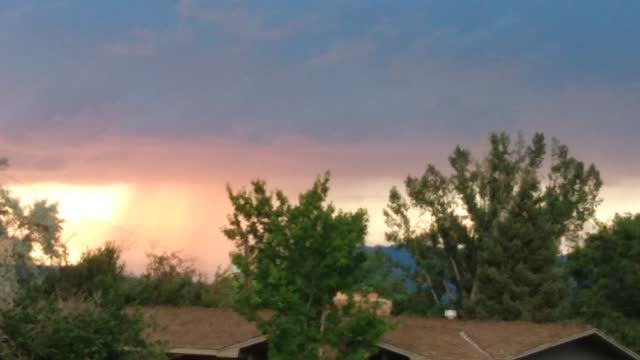 Distant storm with lightening at the end