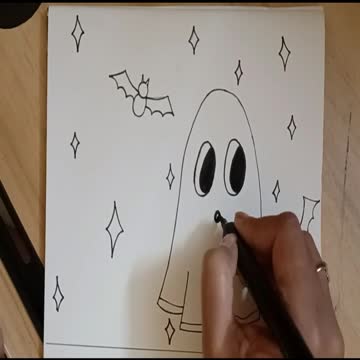 How to Draw a Ghost Super Easy | How To Draw A Cute Ghost Easy | Ghost Drawing Idea | Cute Drawing