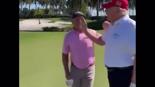 3/28/22 President Donald Trump makes a 180 yard hole in one