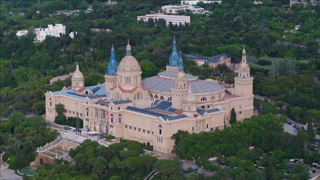 aerial spain 8265 barcelona parc de montjuic june 2018 sunny day 90mm zoom