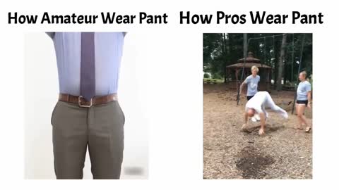 Amateur vs pros wearing pants😎 Wait for it