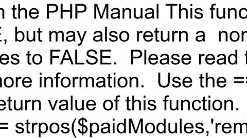 Checking strpos false fails to find match at start of string