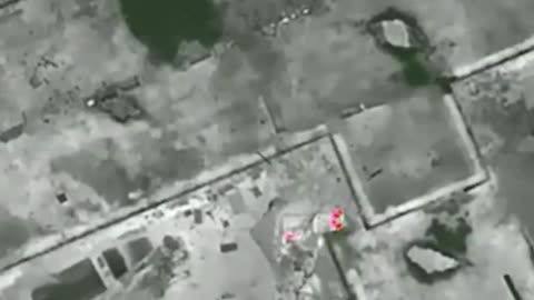 A Bomb From A Drone On Military Vehicles