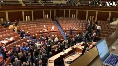 2021, Lawmakers Evacuate Congress as Trump Supporters Storm Capitol Building