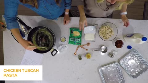 The BEST Creamy Chicken Tuscan Pasta Recipe - Easy Freezer Meal - 20 Minute Meal