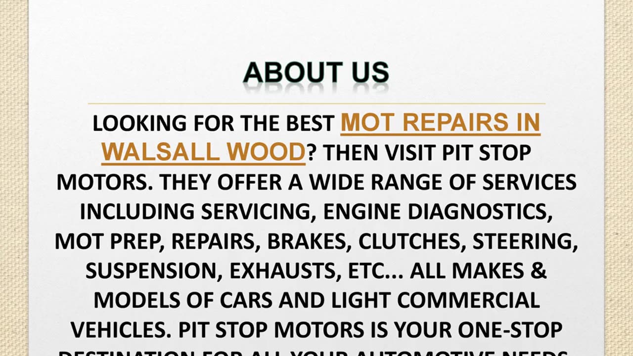 Best MOT Repairs in Walsall Wood