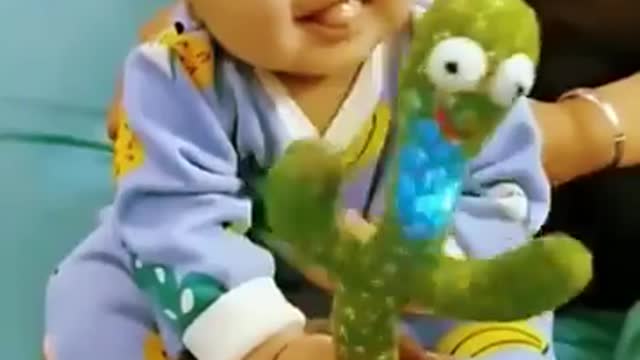 Funny Baby with Cactus