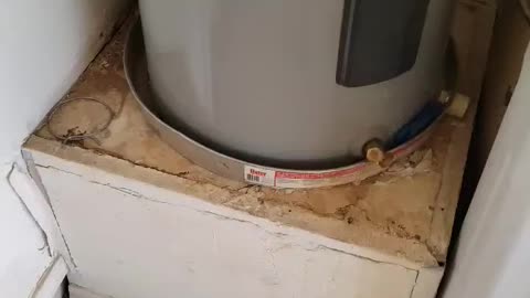 This is an example what a water heater drip pan should prevent, installed properly. #youtubeshorts