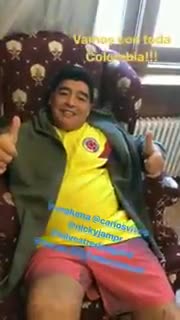 Con un video y la camiseta de la Selección, Diego Maradona apoya a Colombia