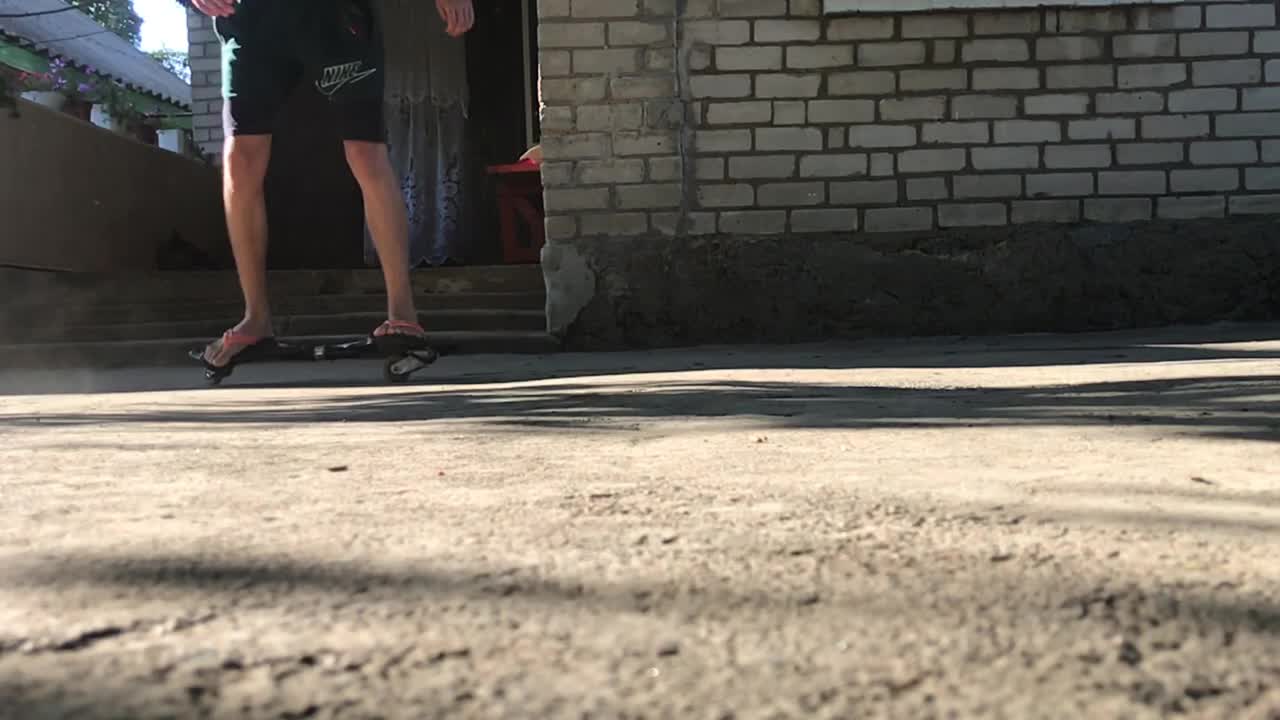 riding on un usual skate