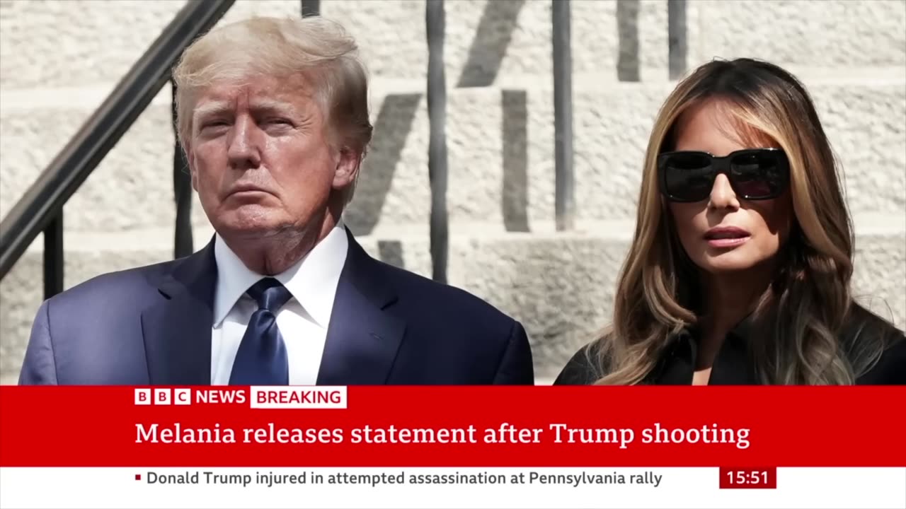 Melania Trump calls husband's attacker 'monster' after shooting at rally | BBC News