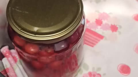 Cherry Syrup in jars