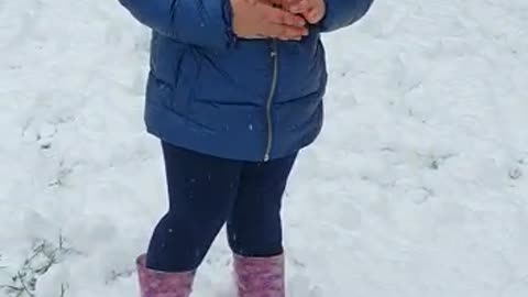 My Nieces are playing and enjoying snow fall in UK