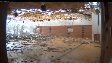 Inside Basketball Gym DURING an EF-4Tornado!