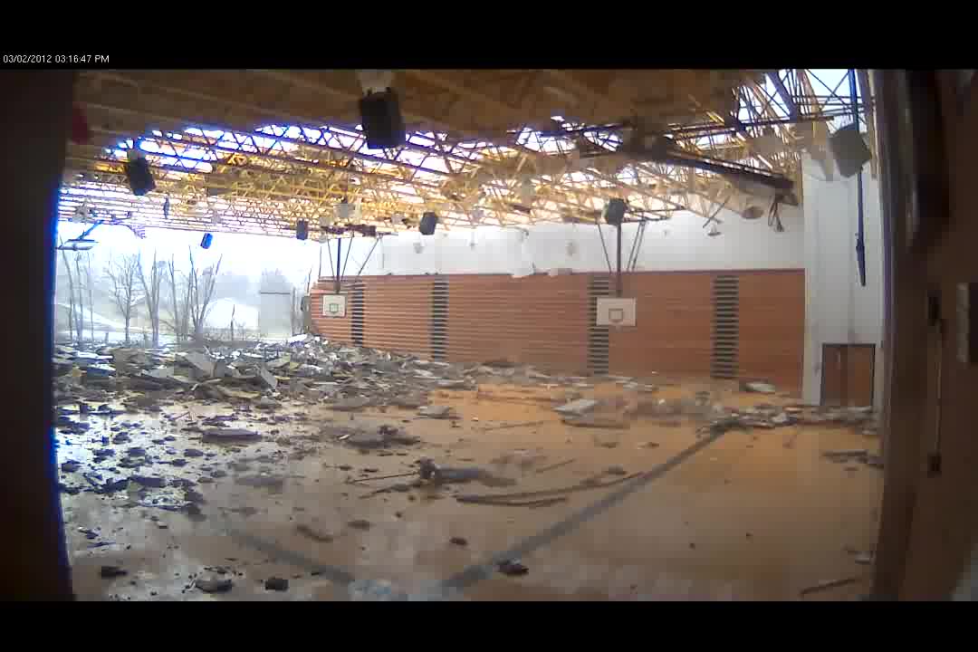 Inside Basketball Gym DURING an EF-4Tornado!