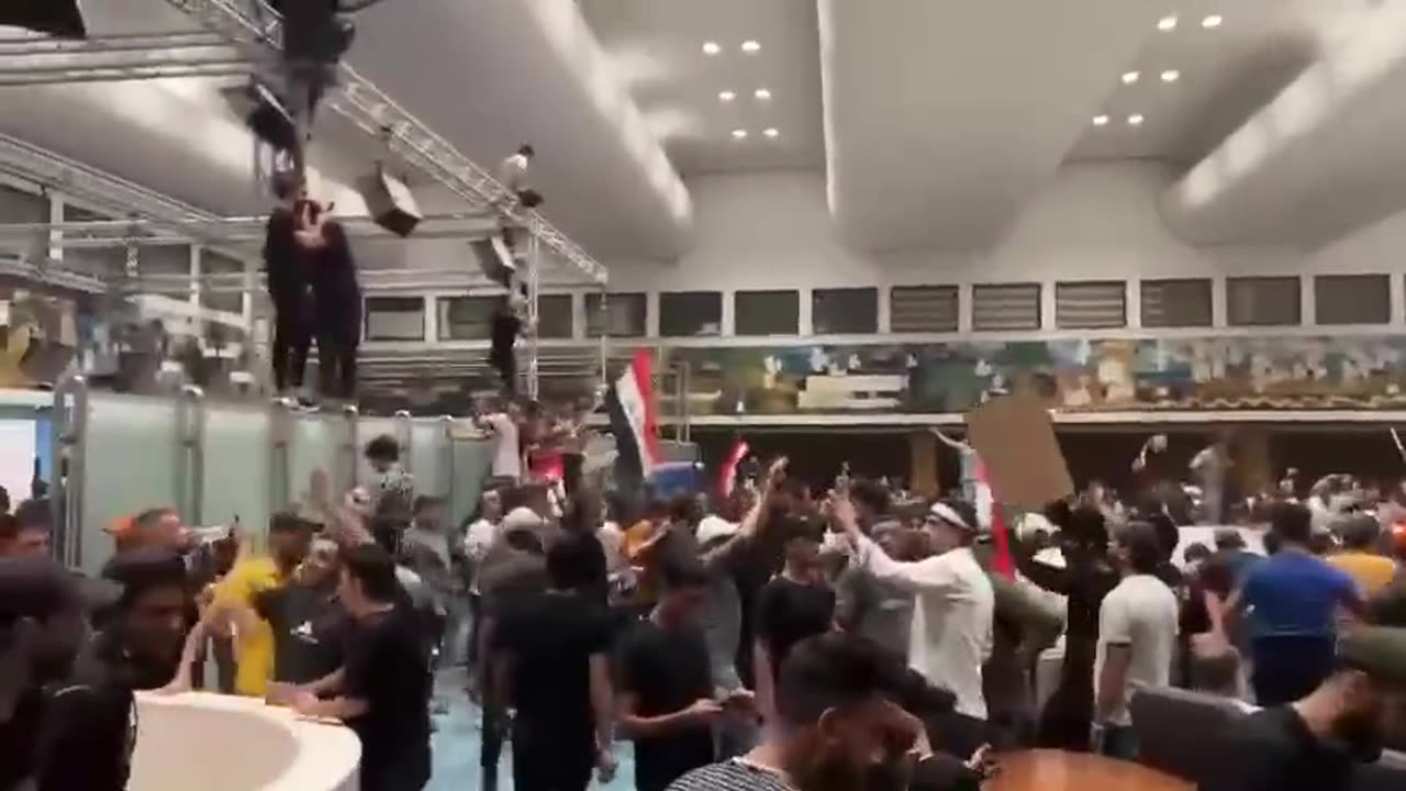 Anti corruption protestors storm Iraqi Parliament in Green Zone, Baghdad.