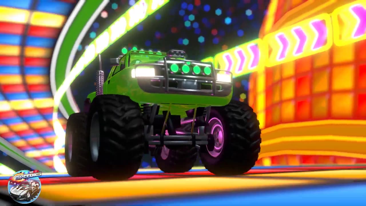 Wheels On the Monster Truck - Fun Truck Vehicle Rhyme by Speedies