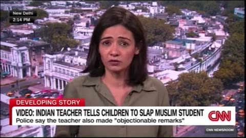 Indian teacher tells children to slap muslim student