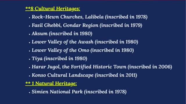 13 Ethiopian UNESCO inscribed