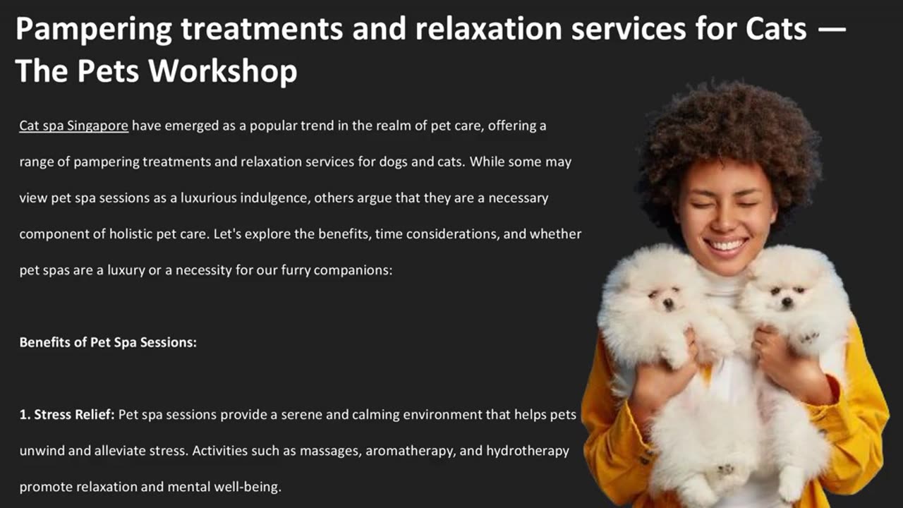 Pampering treatments and relaxation services for Cats — The Pets Workshop