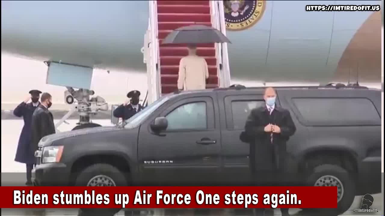 Biden Stumbles Up Air Force One Steps... Again.