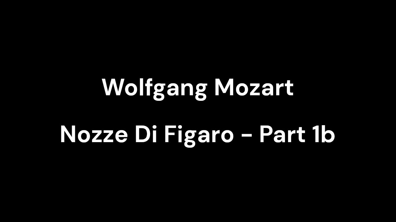 Nozze Di Figaro - Part 1b