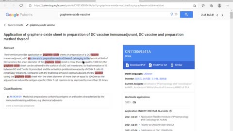 Patentes requeridas - oxido de grafeno em vacinas