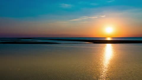 Seaside sunset with amazing view.