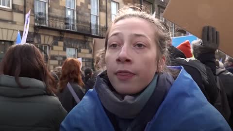 Crowds in UK and Ireland protest over Russian invasion of Ukraine