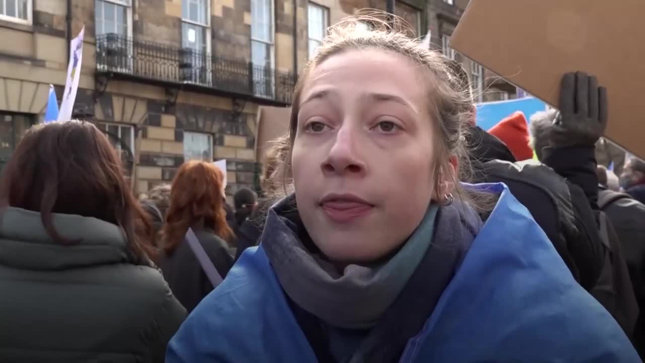 Crowds in UK and Ireland protest over Russian invasion of Ukraine