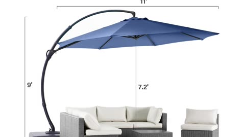 LAUSAINT HOME Outdoor Patio Umbrella with Base included