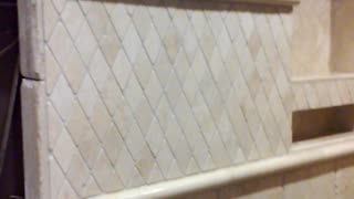 Travertine shower