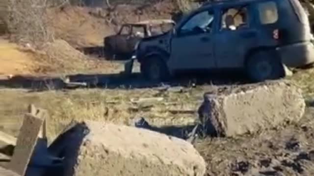 Bakhmut. A Ukrainian soldier filmed the aftermath of the strike on the V.S.U. group.