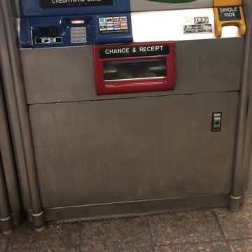 Pt. 2 rat crawls inside atm change and receipt slot, tail sticking out