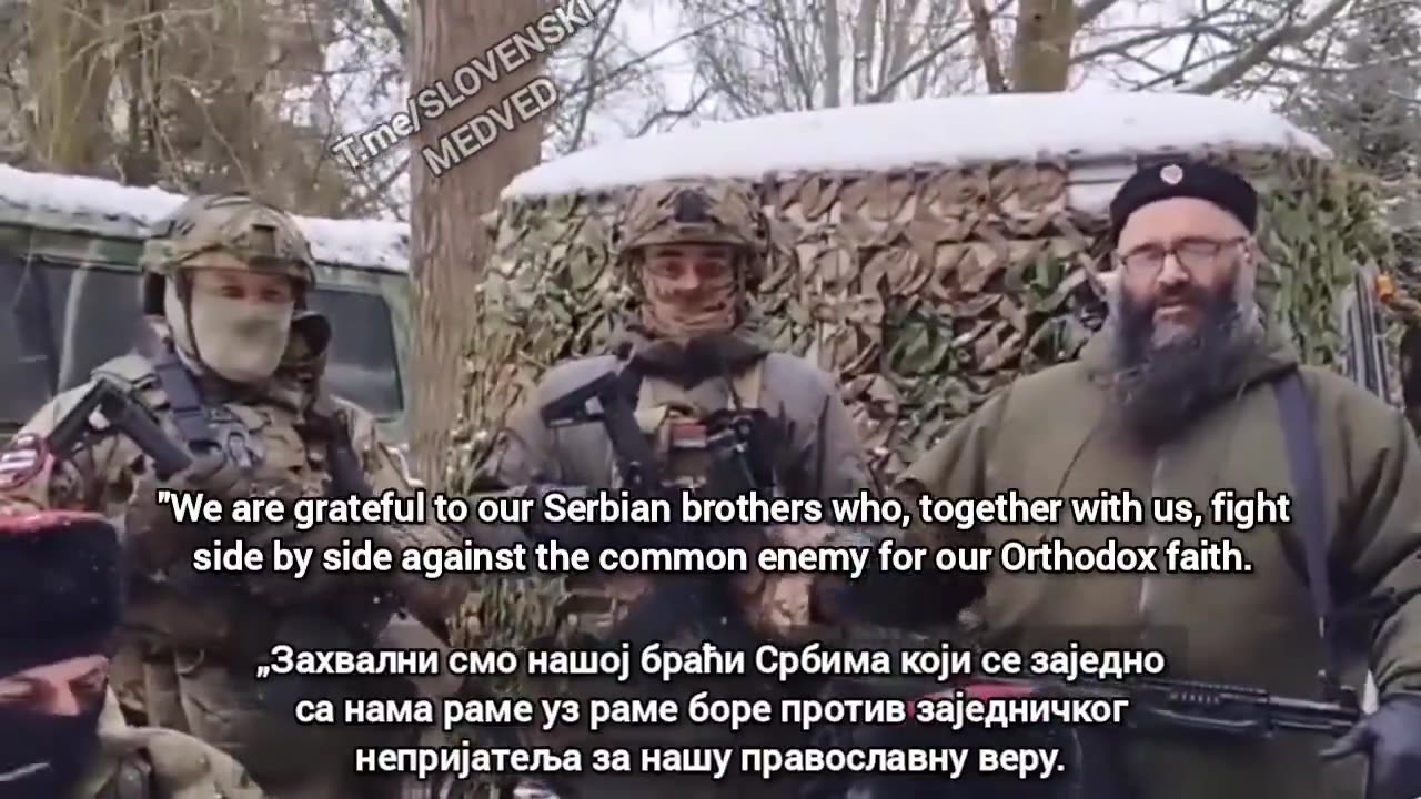 Serbian soldiers are at the front, fighting on the Russian side.